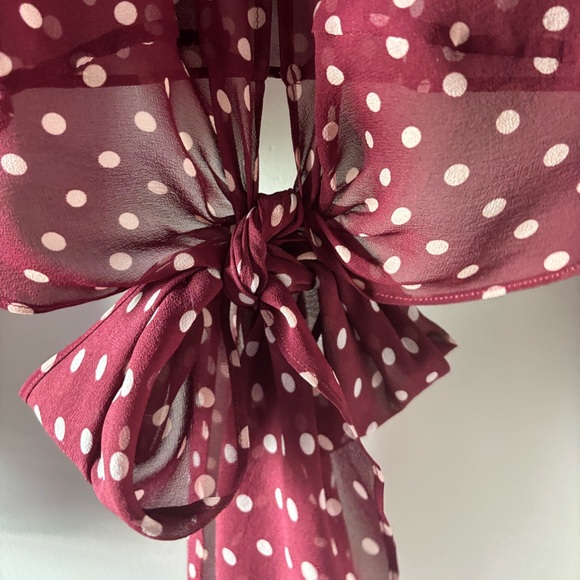 Nicholas - Polka Dot Smocked Sheer Top - 10 - Picture 8 of 12